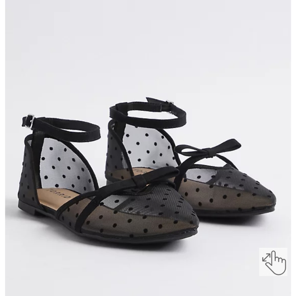 Torrid polka dot mesh flats